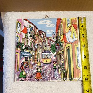 Portugal Souvenir Tile Wall Plaque Art Typical Lisbon Scene